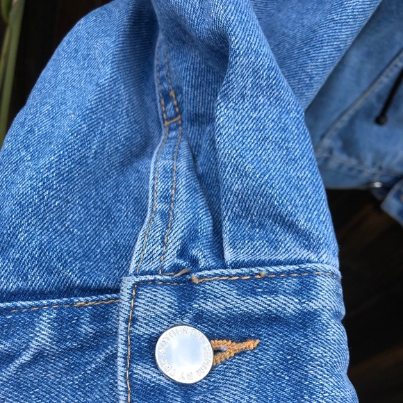 Zara by trf denim jean jacket 90s with hoodie - Picture 2 of 5